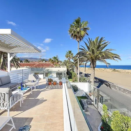 Beachfront Del Ingles Exclusive Breathtaking Views Over The Sea And Dunes Private Heated Pool Terrace Bbq 200 M To, 라스팔마스