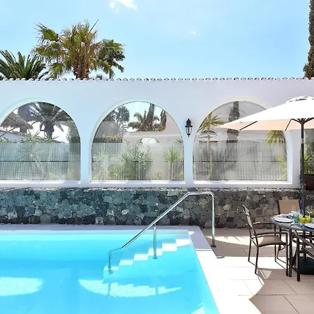别墅 Beachfront Del Ingles Exclusive Breathtaking Views Over The Sea And Dunes Private Heated Pool Terrace Bbq 200 M To, 大加那利岛拉斯帕尔马斯