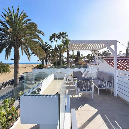 Beachfront Del Ingles Exclusive Breathtaking Views Over The Sea And Dunes Private Heated Pool Terrace Bbq 200 M To, Vila *